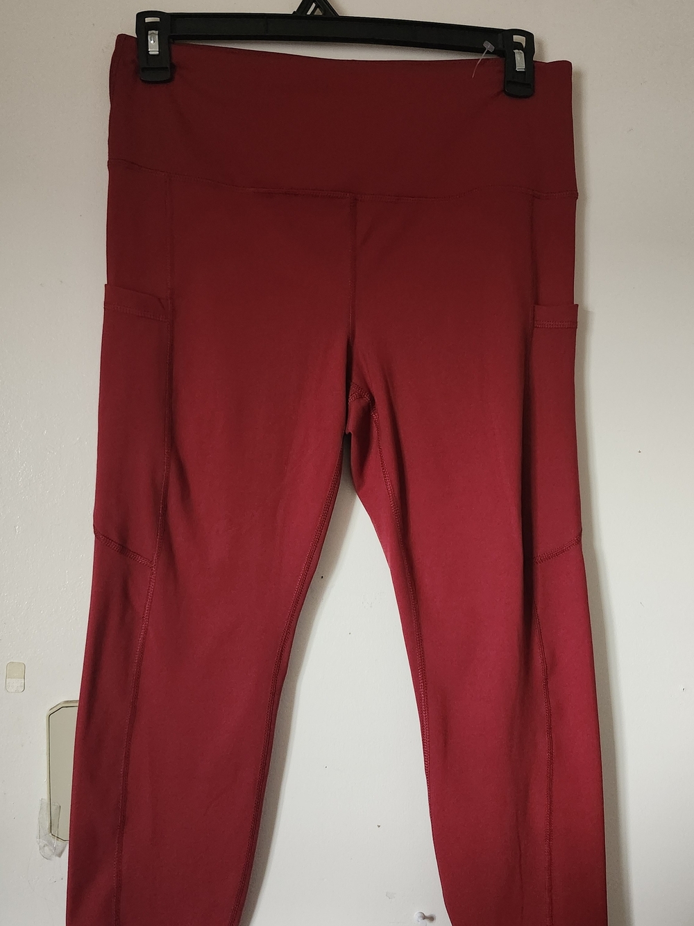 90 Degree By Reflex Burgundy Womens Leggings with Side Pockets